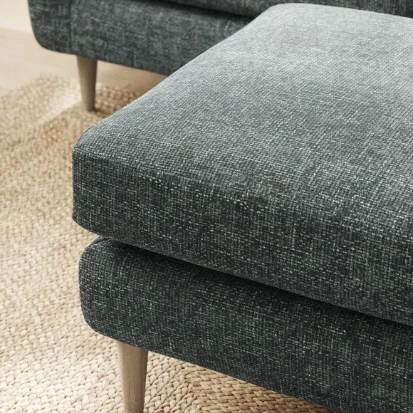 Chunky Chenille Footstool - Navy