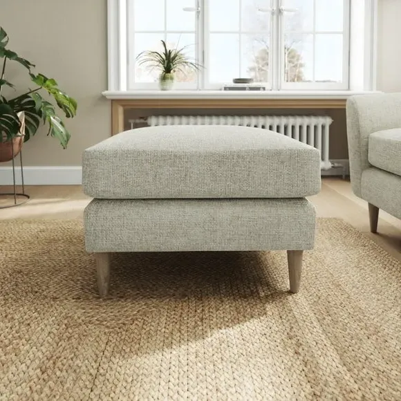 Chunky Chenille Footstool - Silver