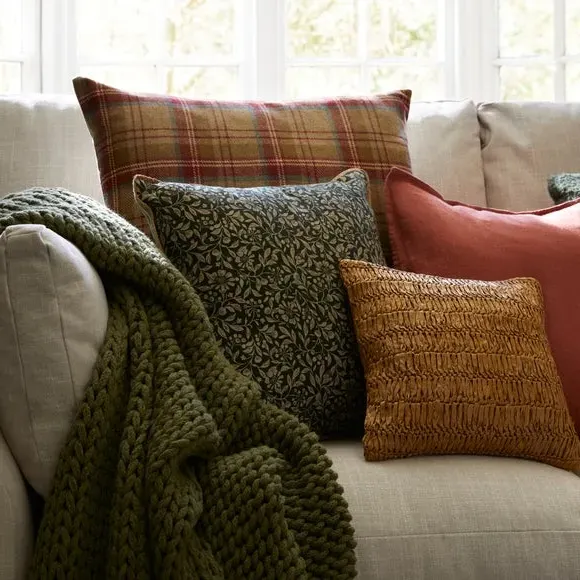 Chunky Knit Throw Blanket - Olive