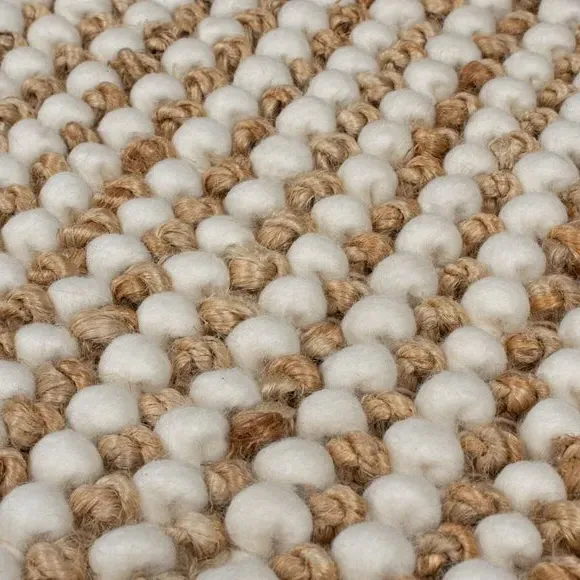 Chunky Textured Rug - Natural, Jute Wool Blend
