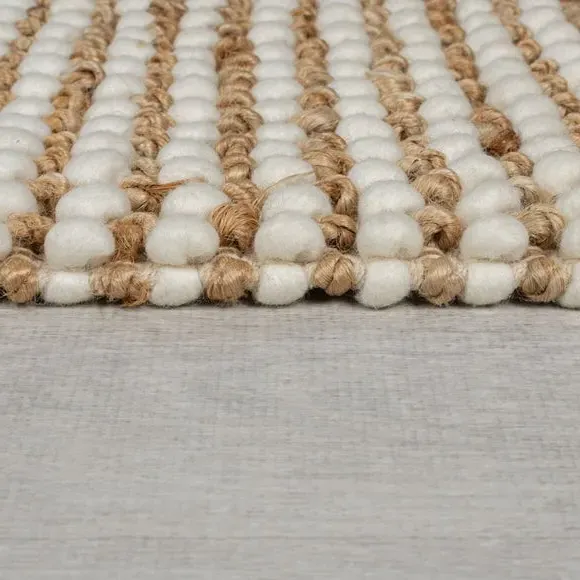Chunky Textured Rug - Natural, Jute Wool Blend
