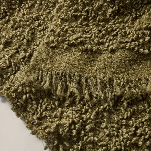 Chunky Throw Blanket - Green, Boucle