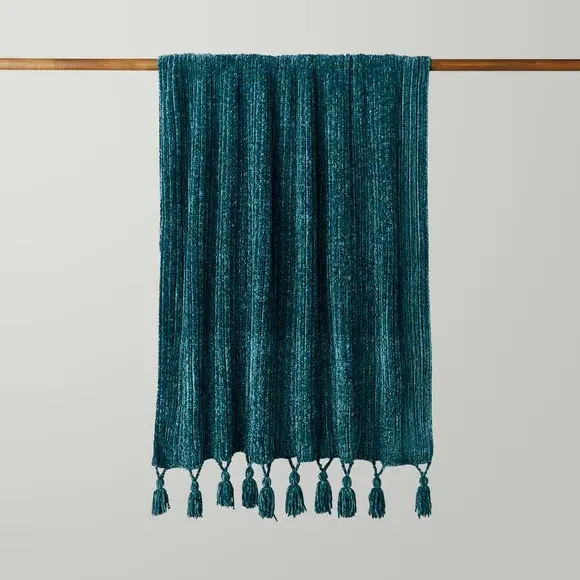 Chunky Throw Blanket - Peacock, Chenille
