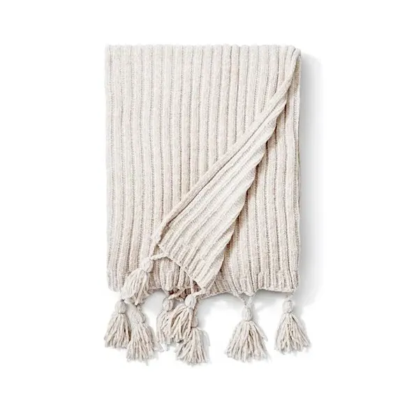 Chunky Throw Blanket - Sandstone, Chenille