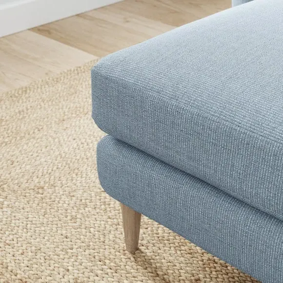 Chunky Weave Footstool - Blue, Polyester
