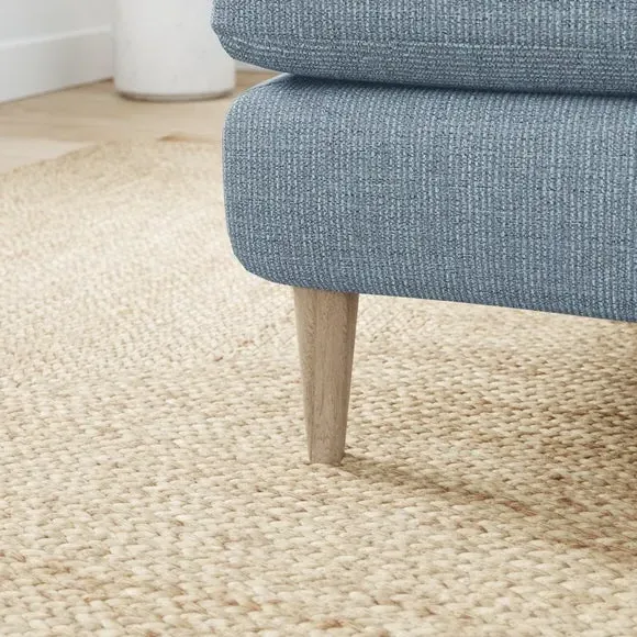 Chunky Weave Footstool - Blue, Polyester