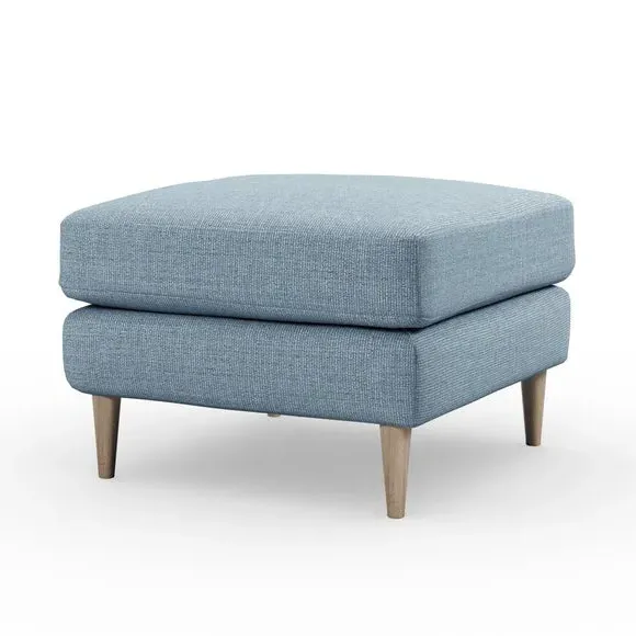 Chunky Weave Footstool - Blue, Polyester