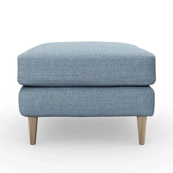 Chunky Weave Footstool - Blue, Polyester