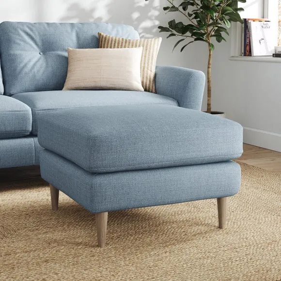 Chunky Weave Footstool - Blue, Polyester image