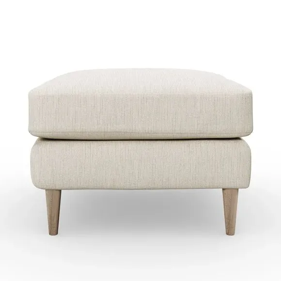 Chunky Weave Footstool - Ivory, Polyester