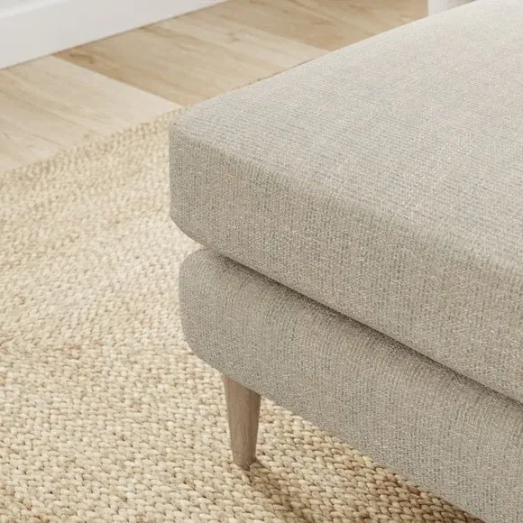 Chunky Weave Footstool - Natural, Polyester
