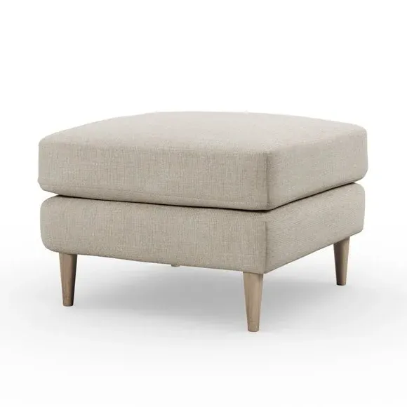 Chunky Weave Footstool - Natural, Polyester