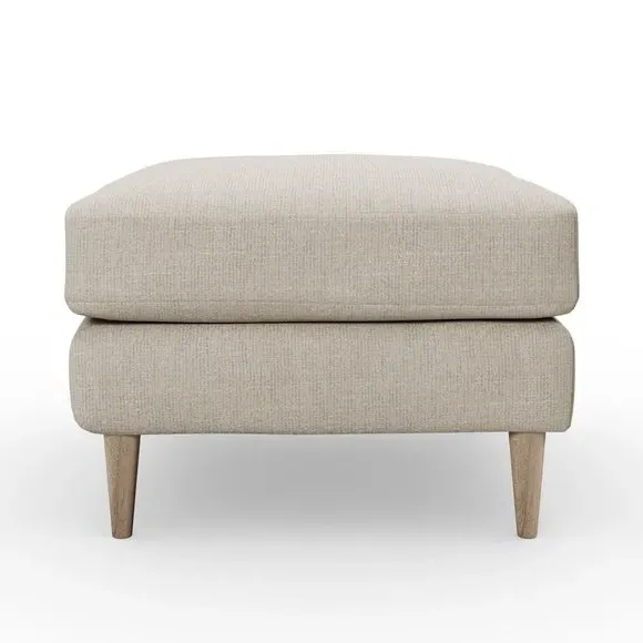 Chunky Weave Footstool - Natural, Polyester