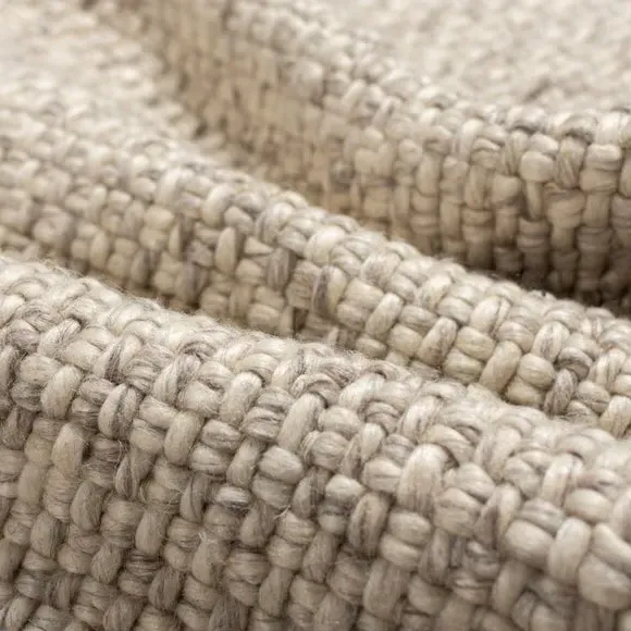 Chunky Weave Rug with Tassels - Natural, Wool