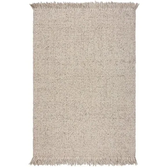 Chunky Weave Rug with Tassels - Natural, Wool