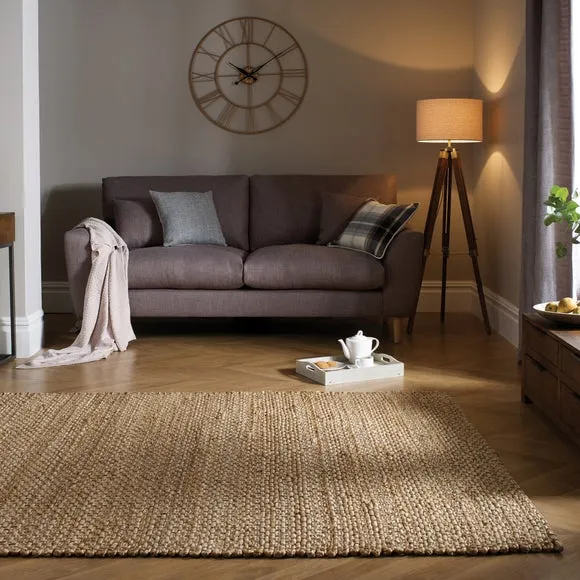 Chunky Woven Rug - Natural, Jute