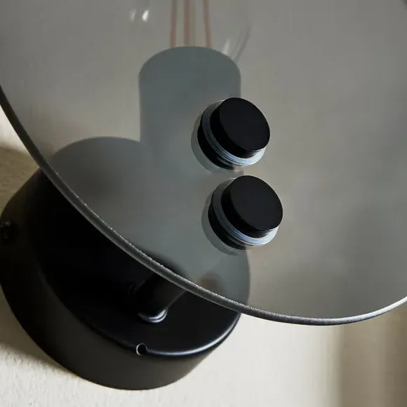 Circlet Wall Light with Glass Shade - Smoke