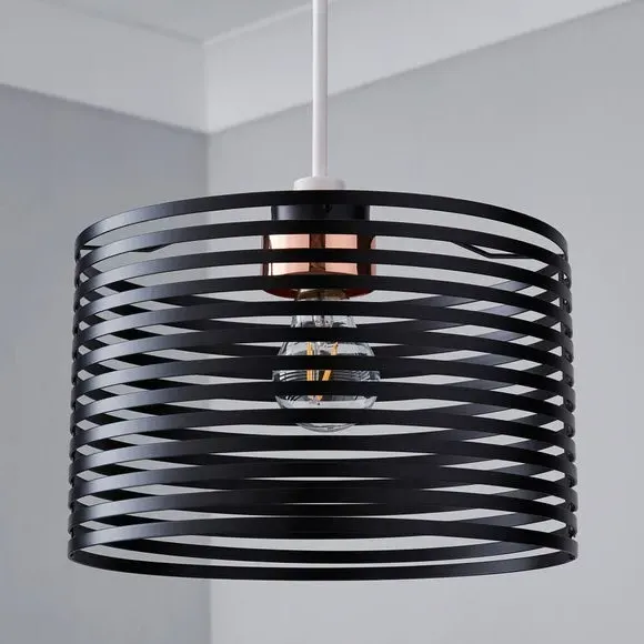 Circular Pendant Shade Easy Fit - Black