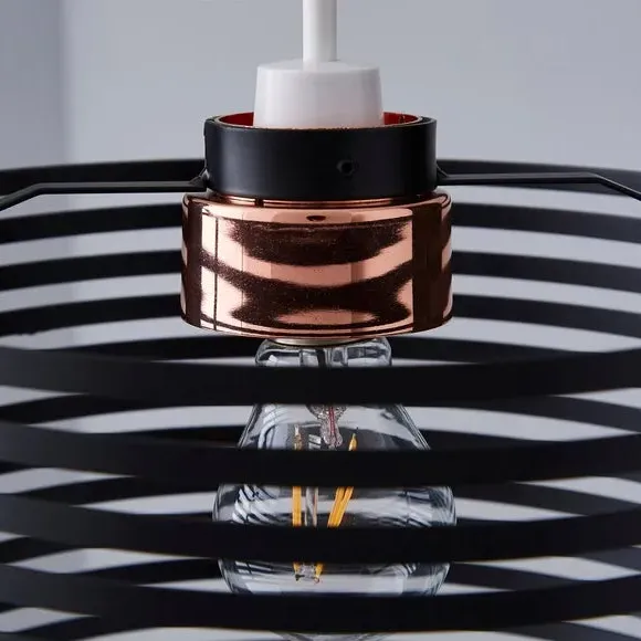 Circular Pendant Shade Easy Fit - Black