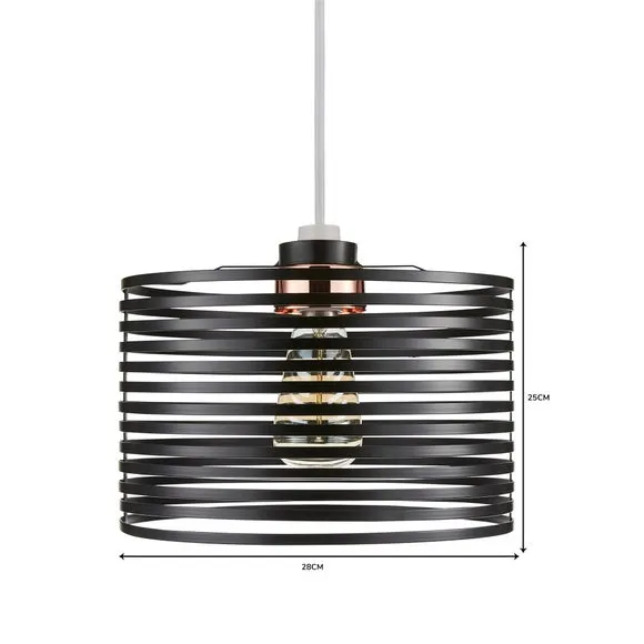 Circular Pendant Shade Easy Fit - Black