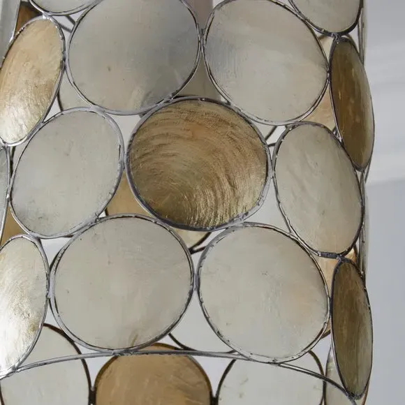 Circular Pendant Shade Easy Fit - Cream, Capiz