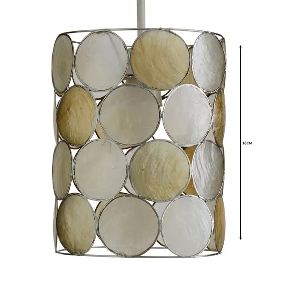 Circular Pendant Shade Easy Fit - Cream, Capiz
