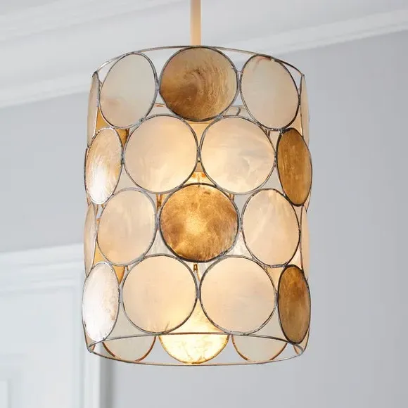 Circular Pendant Shade Easy Fit - Cream, Capiz image