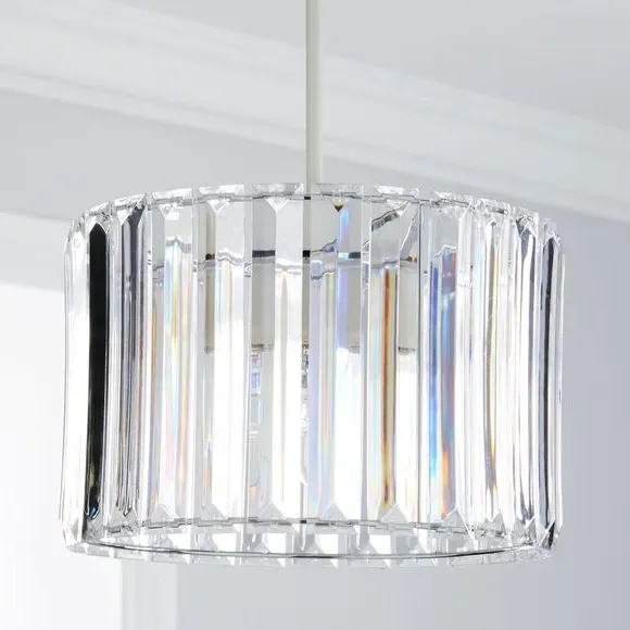 Circular Pendant Shade Easy Fit - Silver, Acrylic