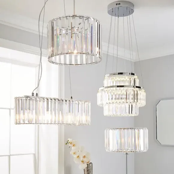 Circular Pendant Shade Easy Fit - Silver, Acrylic