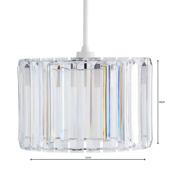 Circular Pendant Shade Easy Fit - Silver, Acrylic