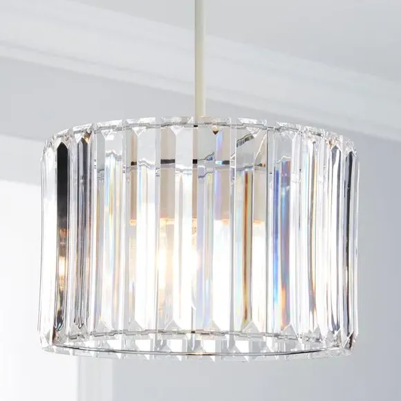Circular Pendant Shade Easy Fit - Silver, Acrylic image