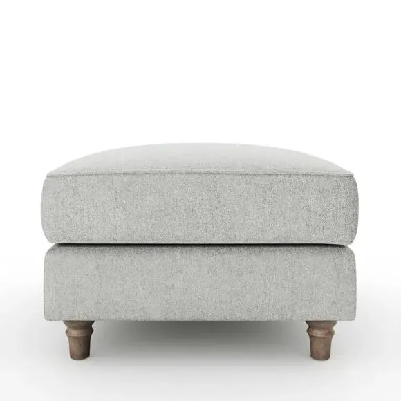 Classic Footstool with Piped Edge - Grey