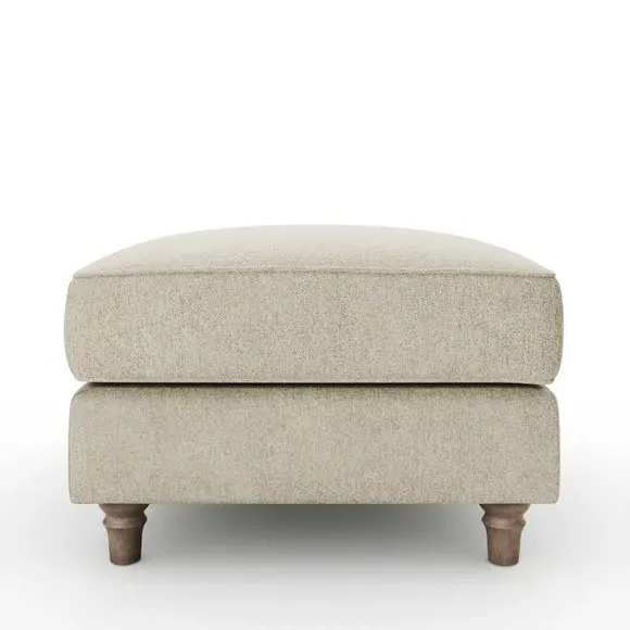 Classic Footstool with Piped Edge - Sandstone