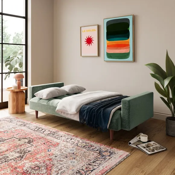 Clic Clac Sofa Bed with Mechanism - Green, Chenille