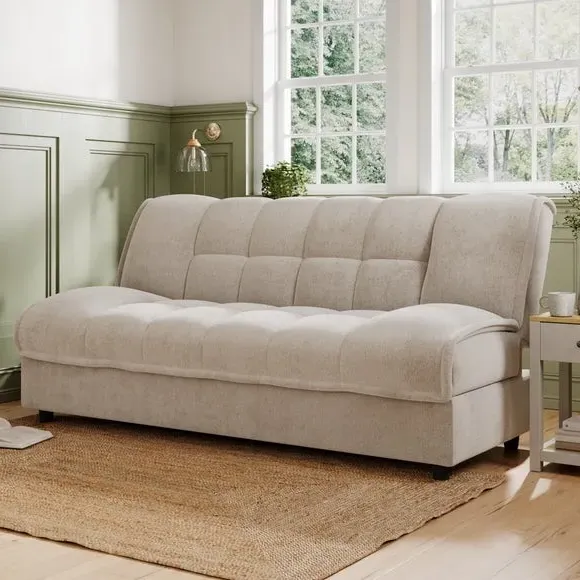 Clic Clac Sofa Bed with Storage - Cream, Chenille