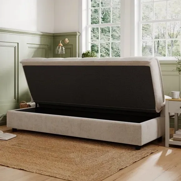 Clic Clac Sofa Bed with Storage - Cream, Chenille