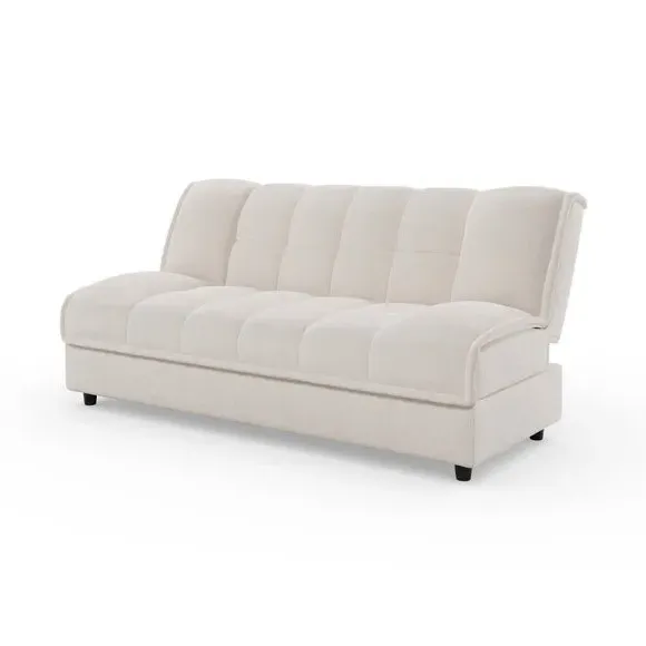 Clic Clac Sofa Bed with Storage - Cream, Chenille