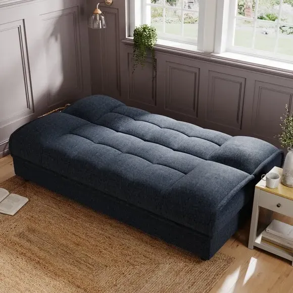 Clic Clac Sofa Bed with Storage - Navy, Chenille