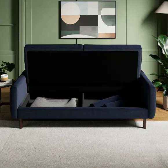 Clic Clac Sofa Bed with Storage - Navy, Chenille