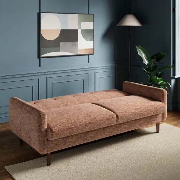 Clic Clac Sofa Bed with Storage - Orange, Boucle