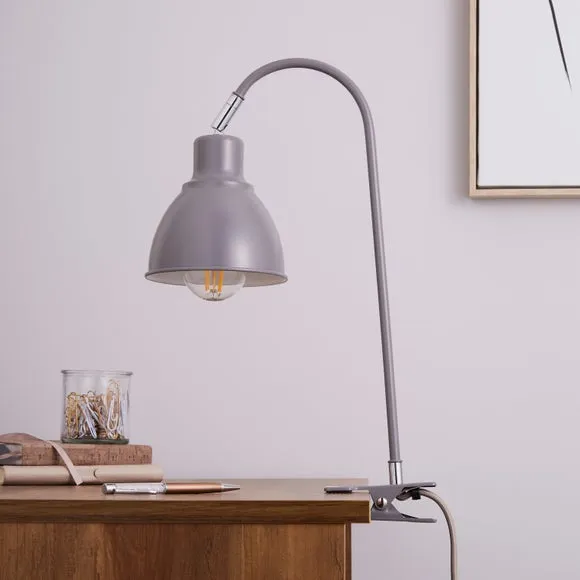 Clip-On Task Lamp with Cable Switch - Grey
