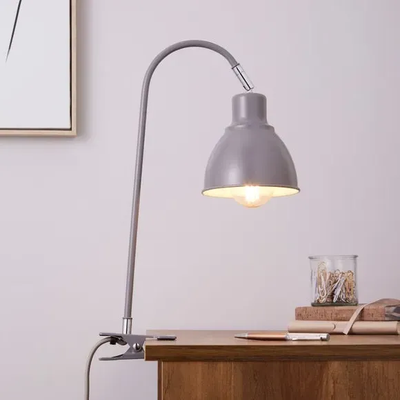 Clip-On Task Lamp with Cable Switch - Grey image
