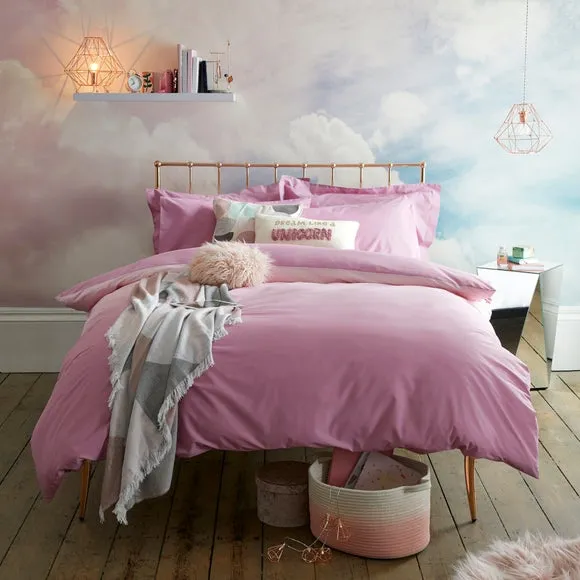 Cloud Design Wall Mural - Pink