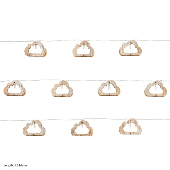 Cloud LED String Lights - Brown, Wood