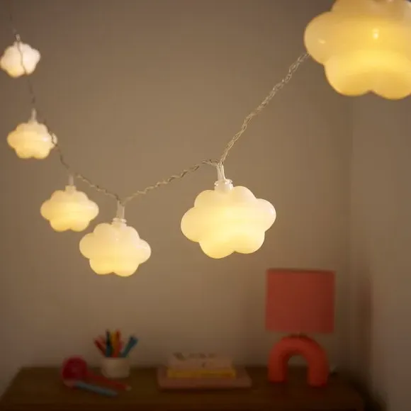 Cloud String Lights - White, 2.1m Battery