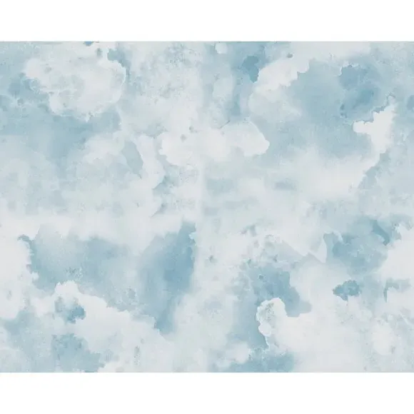 Cloud Texture Wall Mural - Blue, Non-Woven