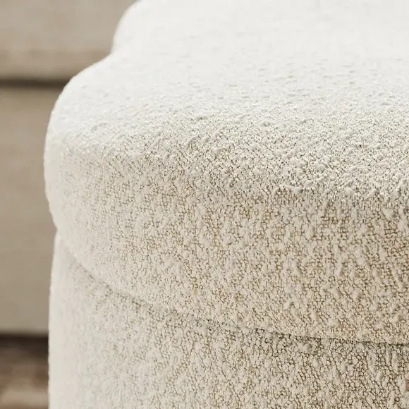 Clover Storage Footstool - Natural, Boucle
