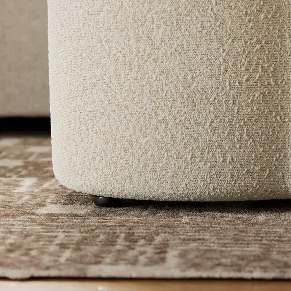 Clover Storage Footstool - Natural, Boucle