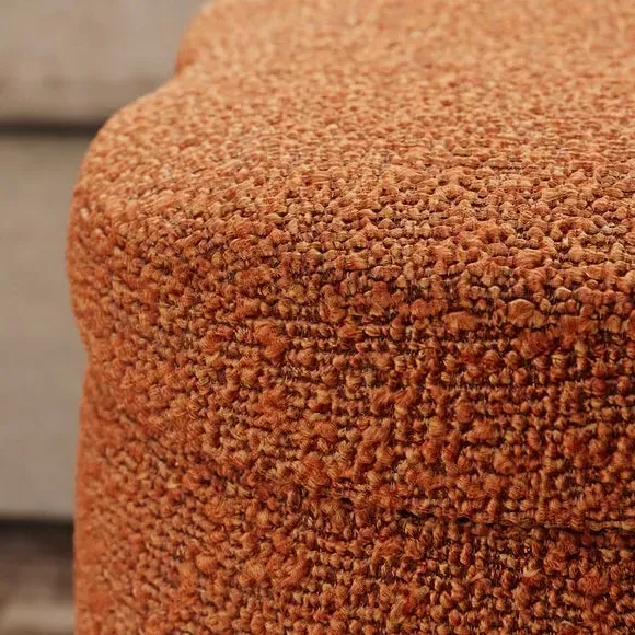 Clover Storage Footstool - Terracotta, Boucle