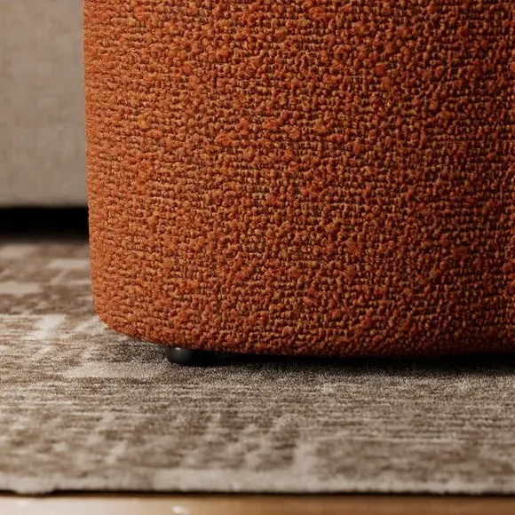 Clover Storage Footstool - Terracotta, Boucle